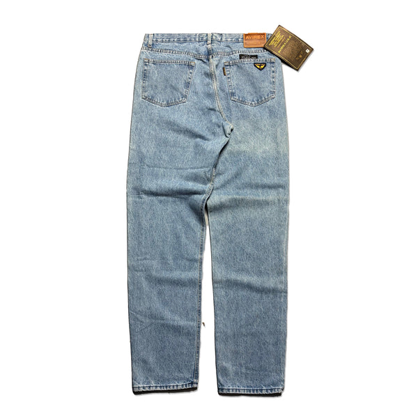 Vintage Avirex U.S.A. Blue Baggy Denim Jeans circa 1990's