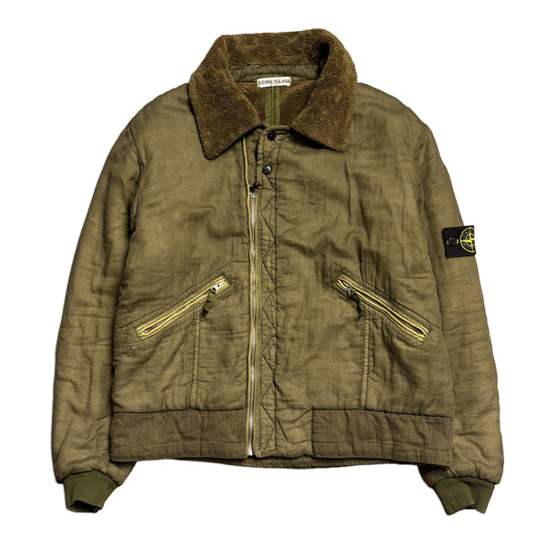 Vintage Stone Island Fleece Lined Bomber Jacket circa Early 2000s