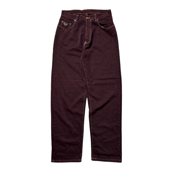 Vintage Avirex U.S.A. Blue Baggy Burgundy Jeans circa 1990's