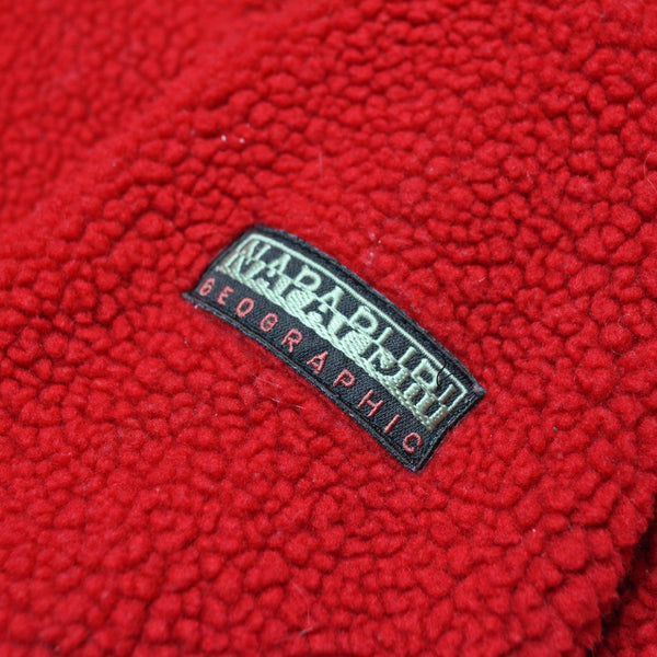 Napapijri Red Full Button Sherpa Fleece circa 1990's