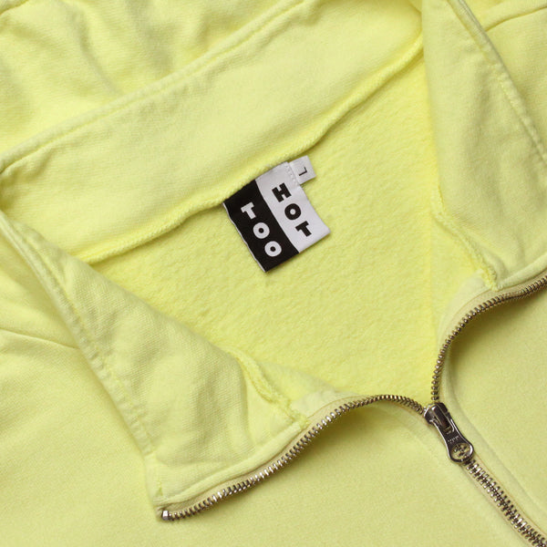 TOO HOT Stripes Yellow Garment Dyed 1/2 Zip Sweatshirt