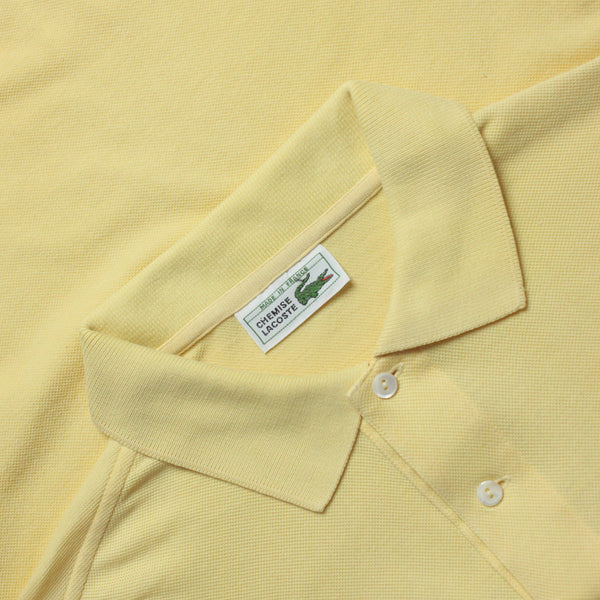 Chemise Lacoste Yellow Long Sleeve Polo Shirt circa 1980's