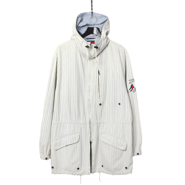 Tommy Hilfiger Lightweight Pinstripe Parka Jacket circa 1990's
