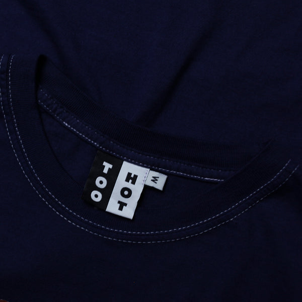 TOO HOT Pebbles Print Navy Garment Dyed T-Shirt